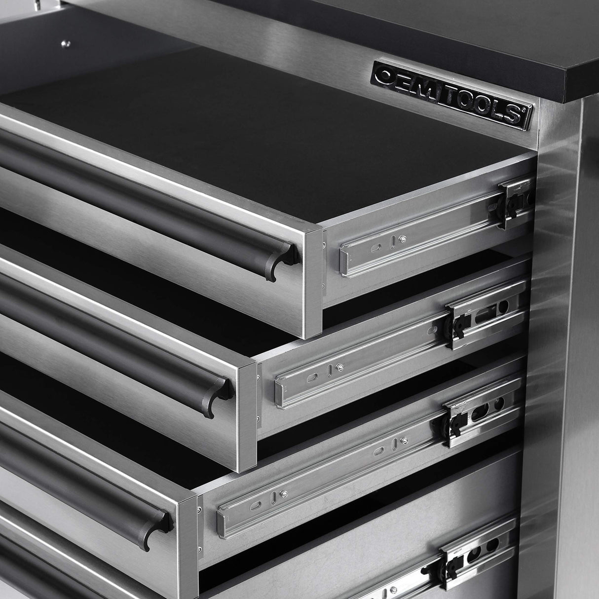 OEM TOOLS OEM24615 72 Inch 11-Drawer Garage Storage Cabinet System, Elite Stainless Steel Rolling Tool Chest, Mobile Workstation Tool Box with Drawers for Garage, Workshop, Or Jobsite OEMTOOLS