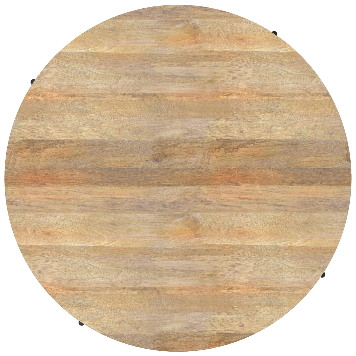 SIMPLIHOME Rayburn Drum Coffee Table - 38 inch Wide Solid Mango Wood Round Living Room Table in Natural, Modern Industrial Center Table for Family Room with Black Metal Legs and Large Surface SIMPLIHOME