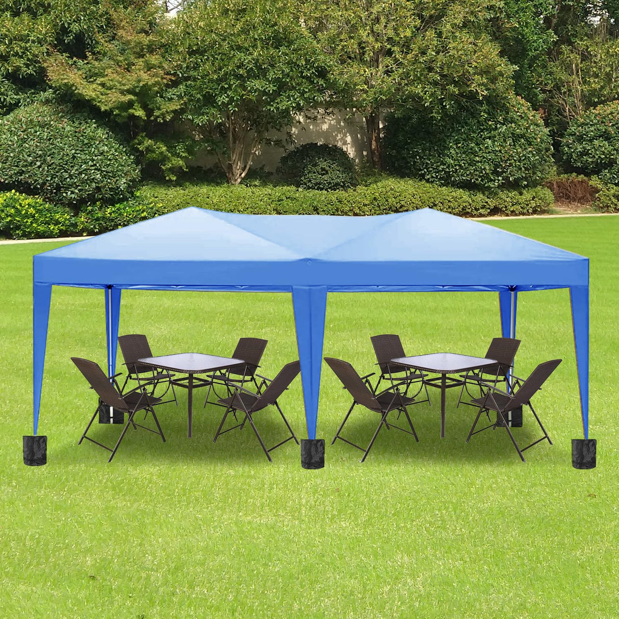10x20 Blue Pop Up Canopy Tent with 6 Removable Sidewalls Commercial Heavy Duty Canopy UPF 50+ All Weather Waterproof Outdoor Canopy Wedding Tents for Parties Gazebo with Carry Bag and 6 Sandbags susici
