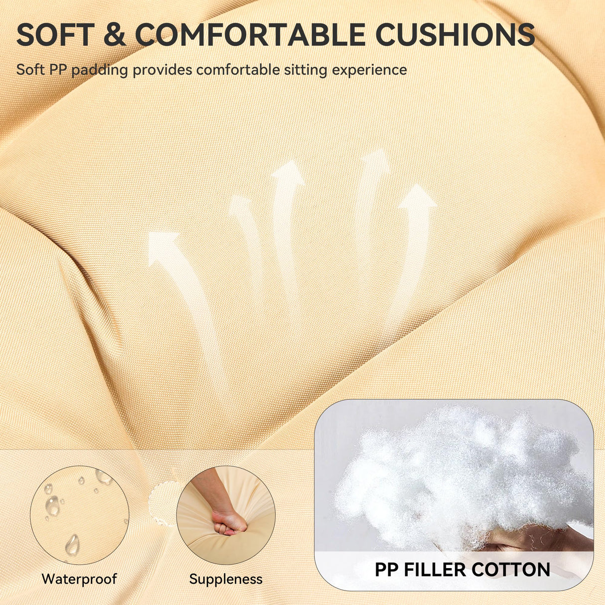 YITAHOME Hanging Egg Chair, Outdoor Patio Wicker Hammock Egg Chair Indoor with Cushion, Rattan Swing Chair 350lbs for Balcony, Garden Bedroom, Beige with Stand YITAHOME