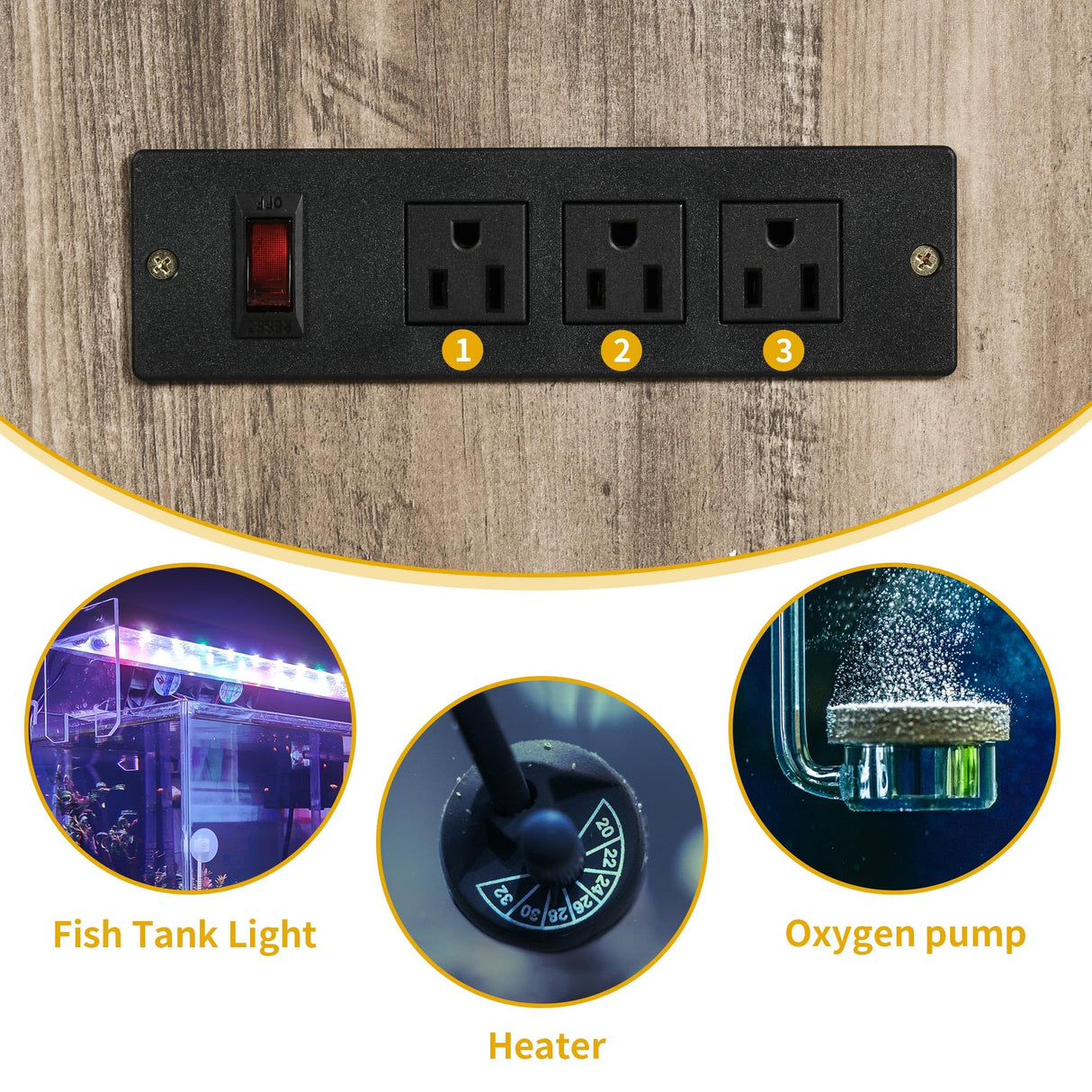 DWVO 40-50 Gallon Aquarium Stand with Power Outlets, Cabinet for Fish Tank Accessories Storage - Heavy Duty Metal Fish Tank Stand Suitable for Turtle Tank, Reptile Terrarium, 660LBS Capacity, Grey DWVO