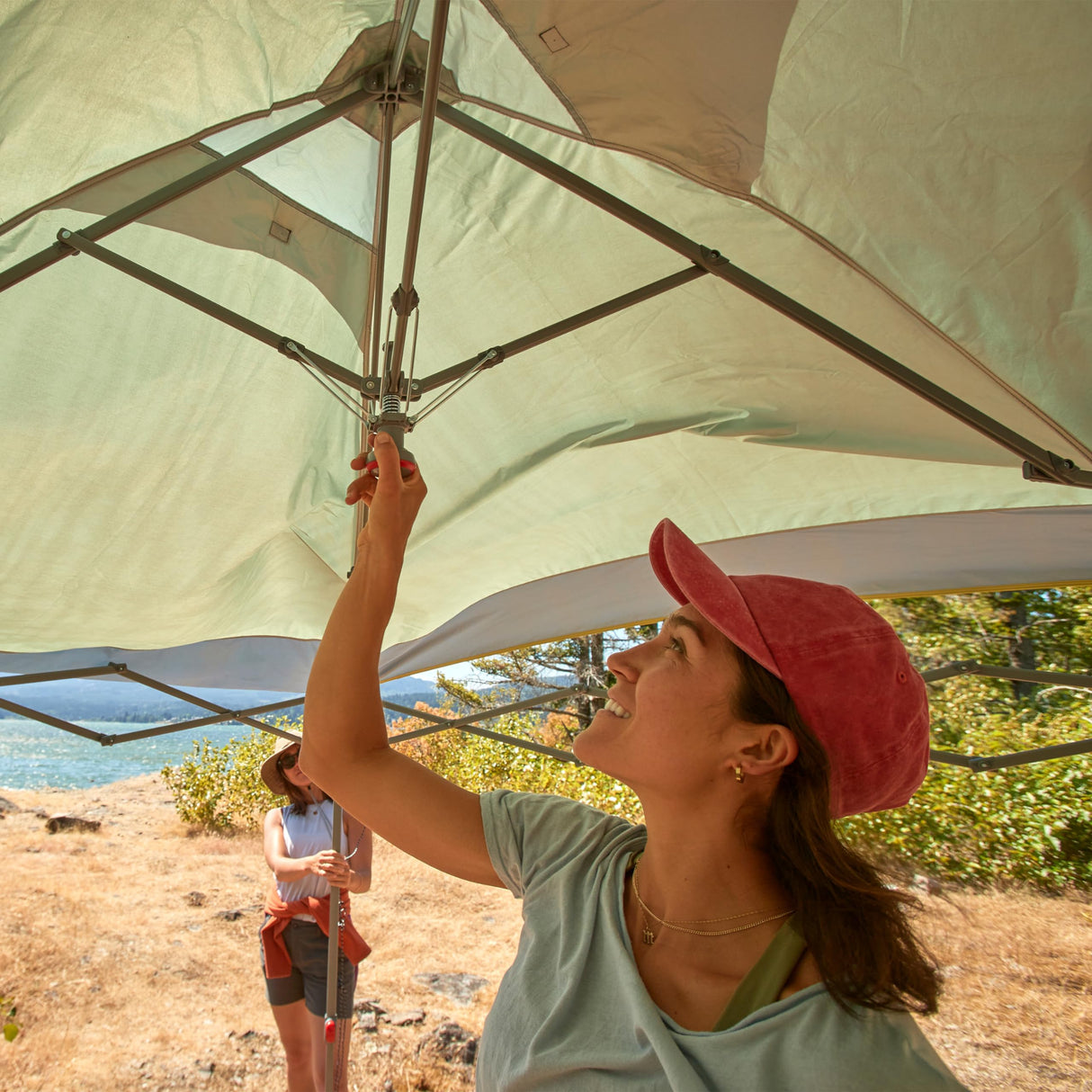 Coleman Oasis Instant Pop-Up Canopy Tent with Side Wall Attachment, 10x10ft Portable Shelter with Simple Setup & Takedown, Wheeled Carry Bag Included Coleman