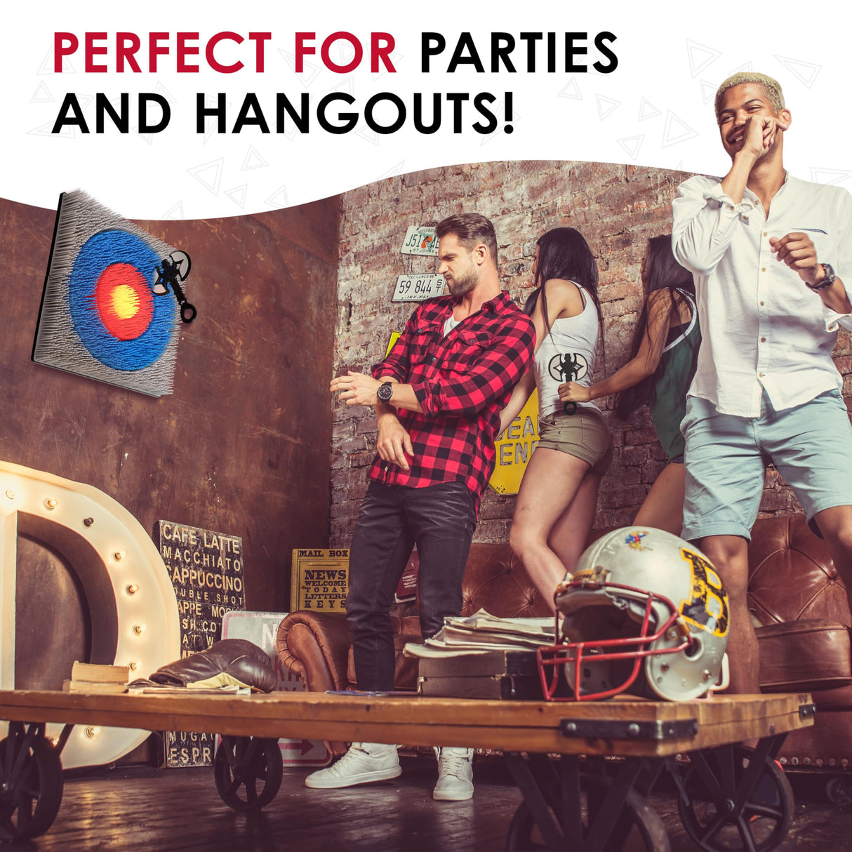 Jumbl Wall-Mounted Axe Throwing Game Set – Bristle Target with Foam Axes for Bars, Basements, and Playrooms | Indoor Safe Play for Adults & Kids, Fun Wall Decor for Boys Rooms & Game Rooms Jumbl