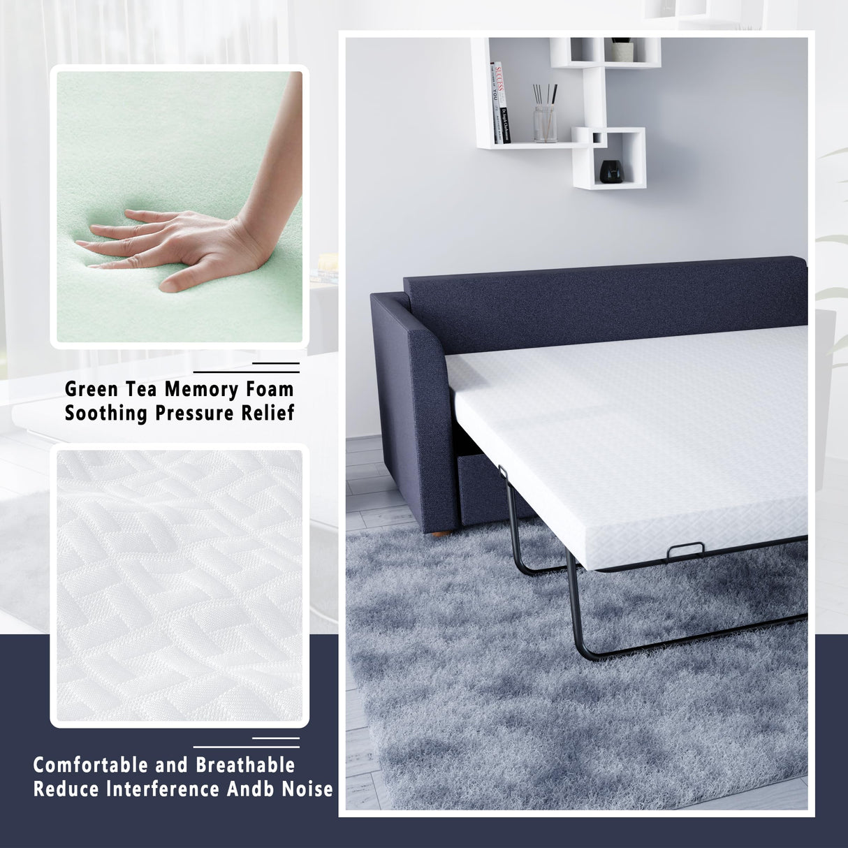 wilzealan 4 Inch Memory Foam Replacement Mattress for Sleeper Sofa and Couch Beds,Full Size,CertiPUR-US Certified,Washable Cover(Sofa Not Included) Generic Dimensions Cover(Sofa Not Included) wilzealan