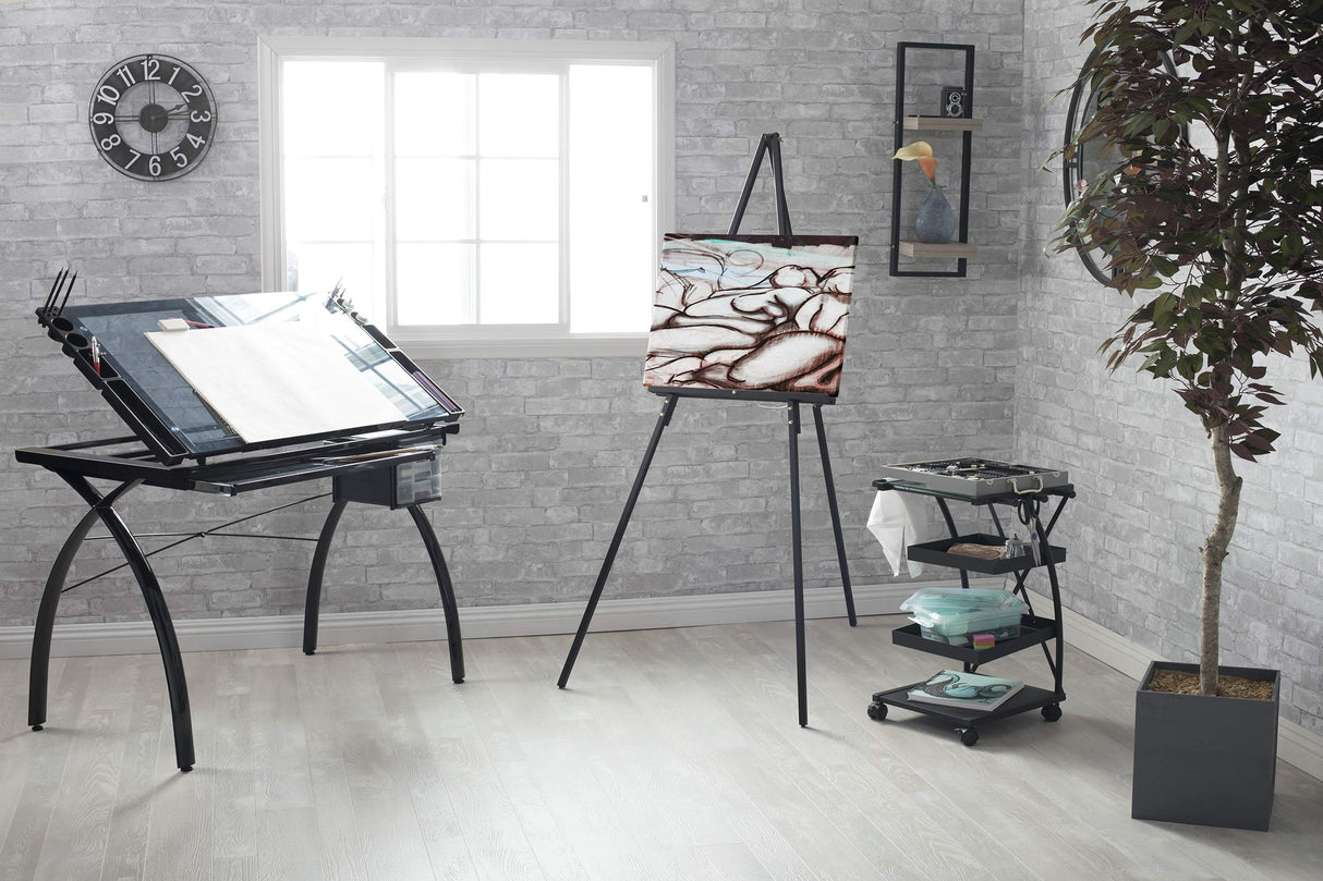 Studio Designs Art Studio Display Easel - Portable Wood Easel to Display Art Projects on Tabletops or Floors - Adjustable Height for Different Surfaces and Projects, Black SD STUDIO DESIGNS