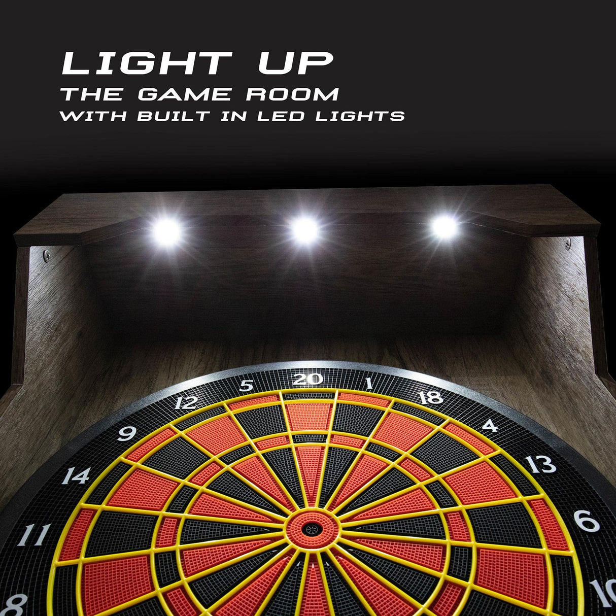 Arachnid E650 Free Standing Dartboard Cabinet Set, Rustic (E650FSRT-BK2) Arachnid