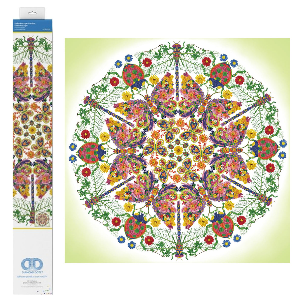 DIAMOND DOTZ Kaleidoscope Garden Floral Diamond Painting Kits for Adults - Diamond Art Kits a Relaxing Creative Craft Kit with Dotz Gems 24.4"x24.4" DIAMOND DOTZ