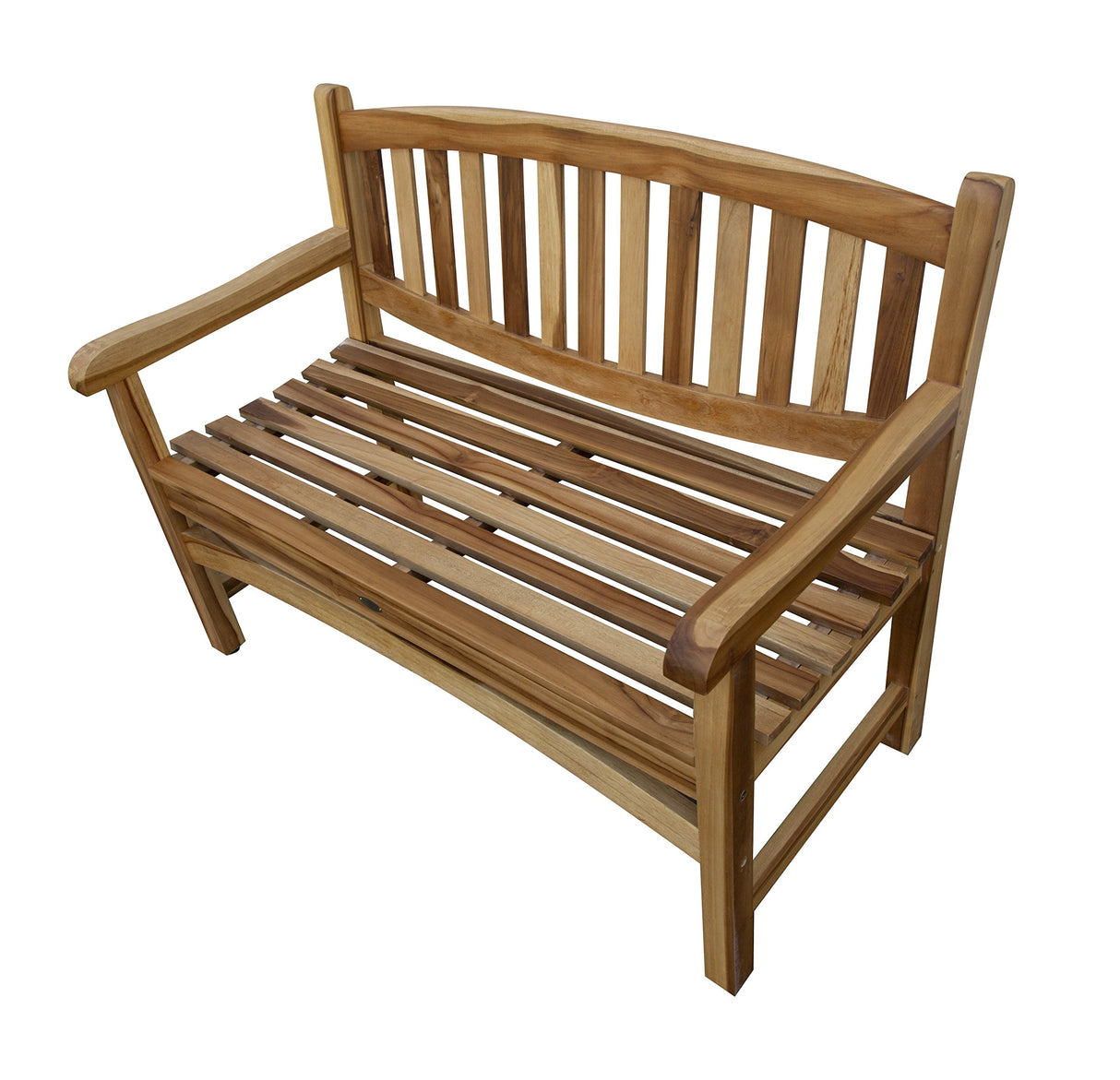EcoDecors Kent Outdoor Bench Teak Wood Garden Bench Patio Bench with Armrests and Backrest, Yard Benches for Indoor and Outdoors- Natural Teak EcoDecors