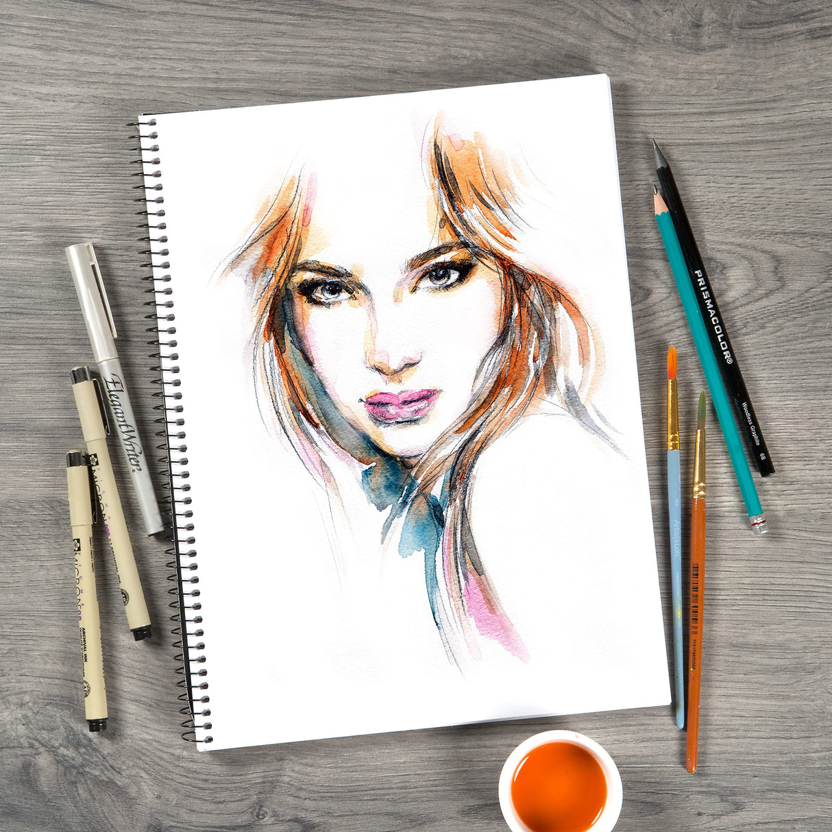 Bienfang Mixed Media Pad, 5.5x8.5 Inches, 40-Sheets Artist Paper, Spiral-Bound Sketchbook, 90lb,146gsm Bienfang