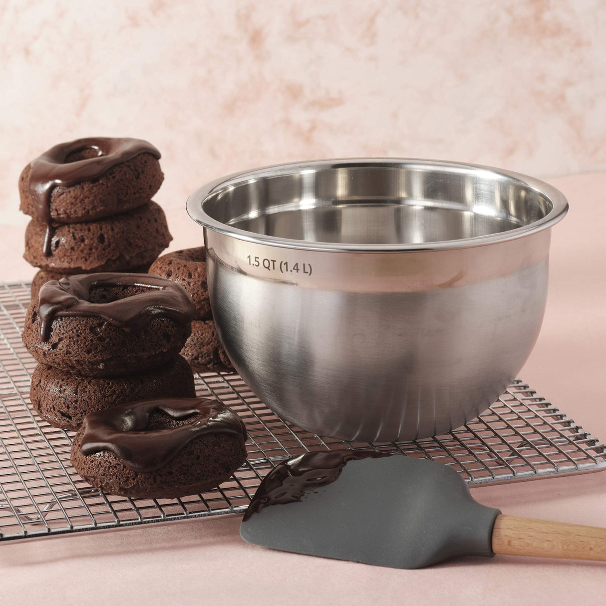 Tovolo Flex-Core Wood Handled Silicone Spatula, Charcoal Tovolo