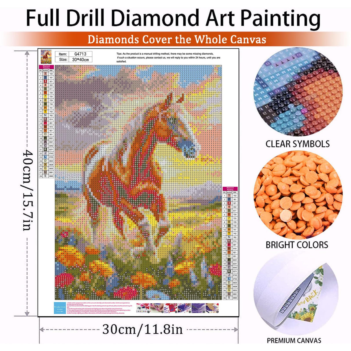 Horse Diamond Painting Kits for Adults - Diamond Art Kits for Adults, Round Animal 5D Gem Art Kit for Adult DIY Crafts Kit Gift Home Wall Decor Gifts (16x12 inch) xackcme