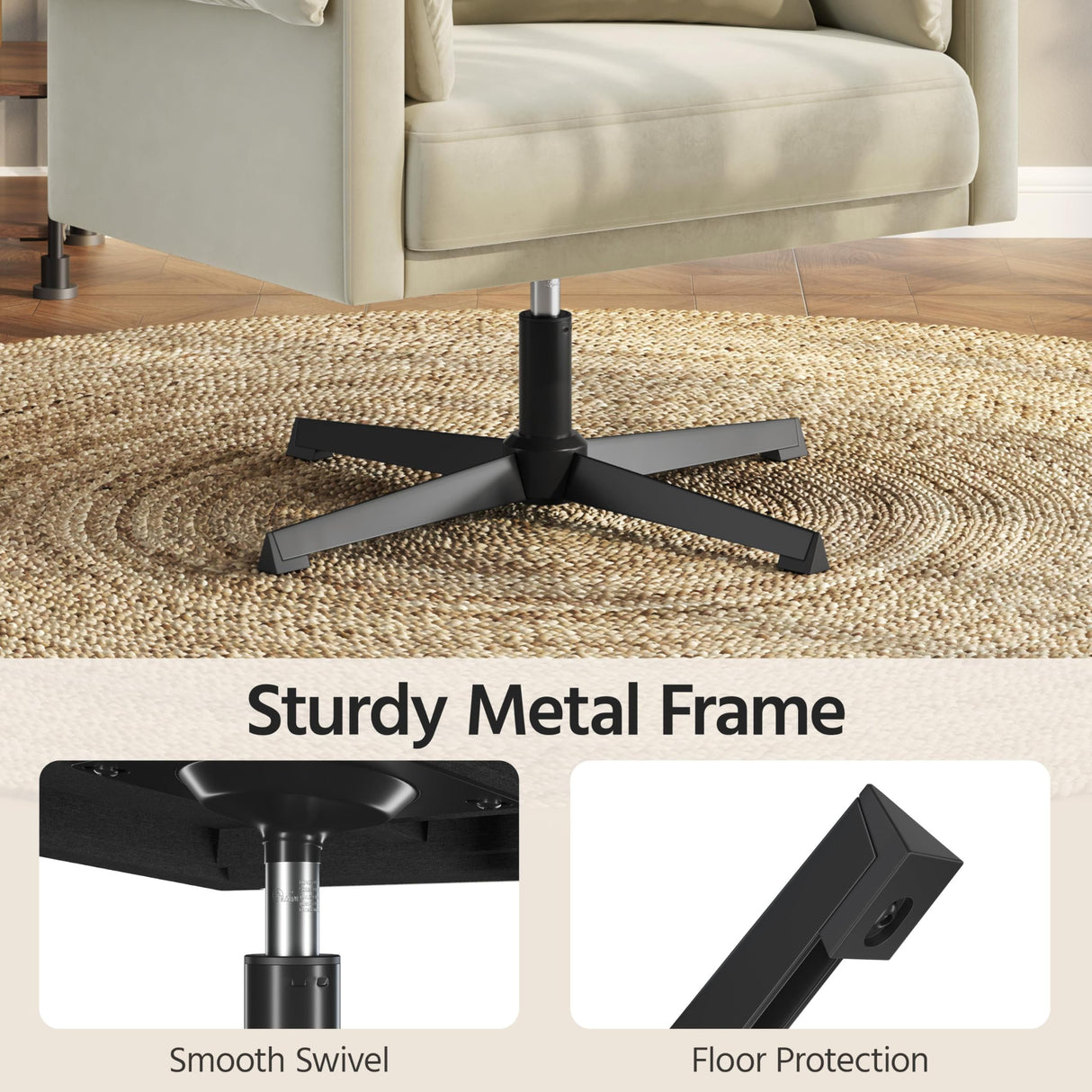 Yaheetech Swivel Velvet Armchair with Pillow, Modern Upholstered Accent Chair for Living Room, Comfy Cozy Single Sofa Chair for Bedroom/Reading Spaces Beige Yaheetech