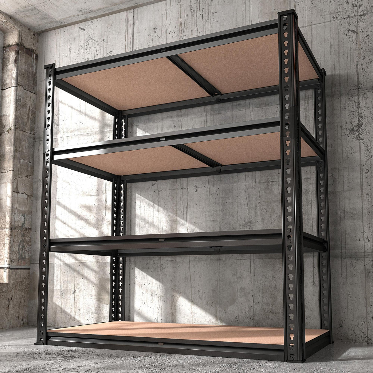 REIBII 40" W Garage Shelving Storage Shelves Heavy Duty Shelving 2000LBS Adjustable Metal Shelves for Garage Shelves 4 Tier Storage Rack Closet Shelving Pantry Shelves Utility Shelf,40" W*20''D*60''H REIBII
