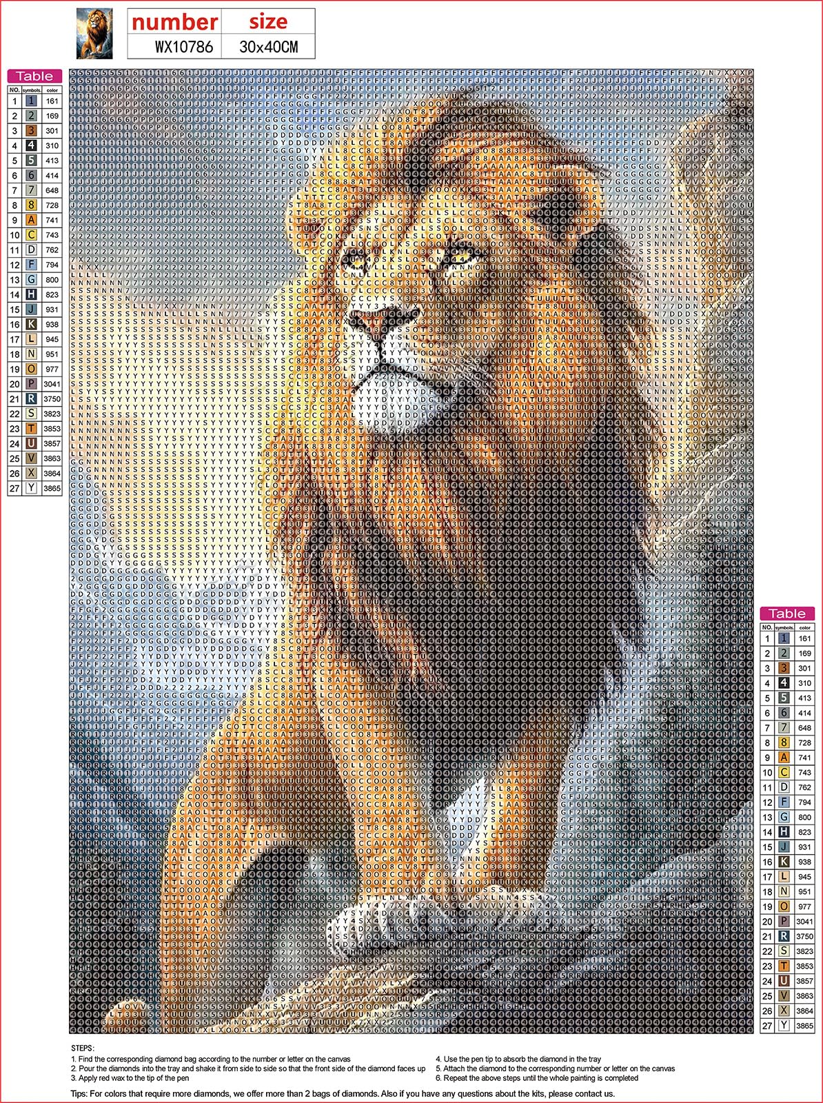 MXJSUA Lion Diamond Art Painting Kits for Adults, Full Drill Diamond Dots Paintings for Beginners, Round 5D Paint with Diamonds Pictures Gems Art Painting Kits DIY Crafts Kits 12x16 Inch MXJSUA