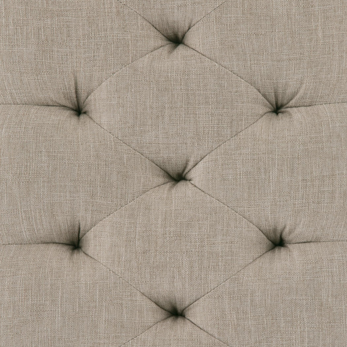 SIMPLIHOME Waverly Wide Traditional Rectangle Tufted Ottoman Bench Linen Look Fabric, Assembled, for The Living Room and Bedroom, 48 inch, Natural SIMPLIHOME