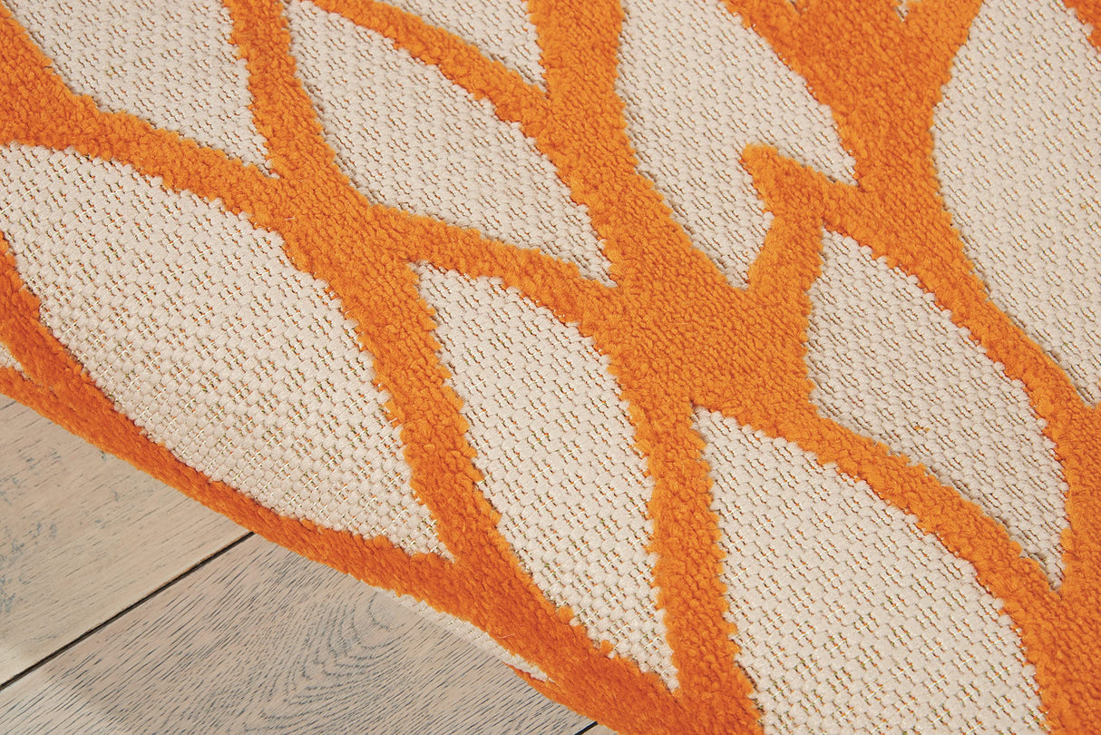 Nourison Aloha Indoor/Outdoor Green 5'3" x 7'5" Area Rug, Tropical, Botanical, Easy Clean, Non Shedding, Bed Room, Living Room, Dining Room, Deck, Backyard, Patio (5x7) Nourison