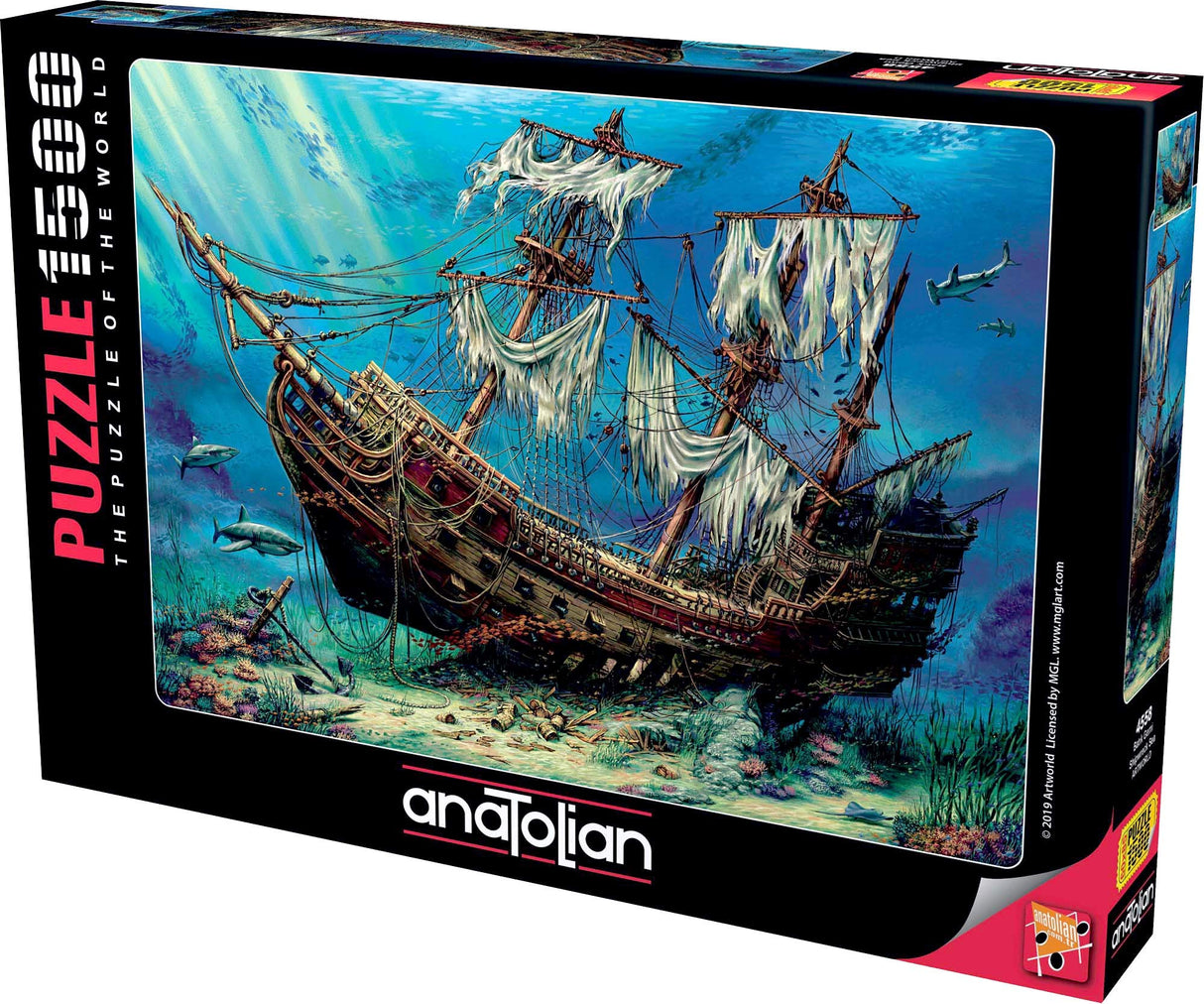 Anatolian Puzzle - Shipwreck Sea, 1500 Piece Jigsaw Puzzle, #4558 (ANA4558) Multicolor Anatolian