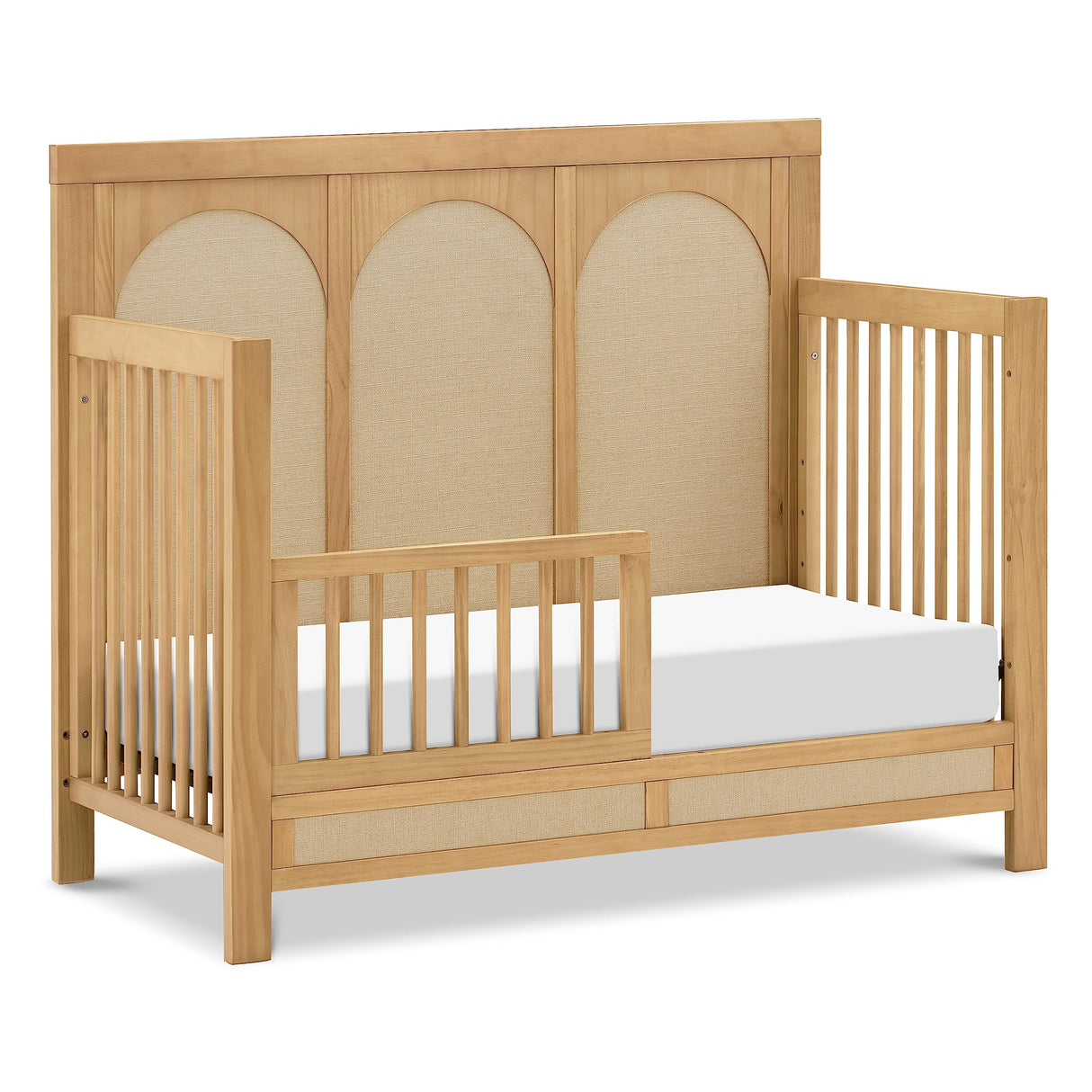 Namesake Eloise 4-in-1 Convertible Crib in Honey and Performance Sand Eco-Weave, GREENGUARD Gold Certified NAMESAKE