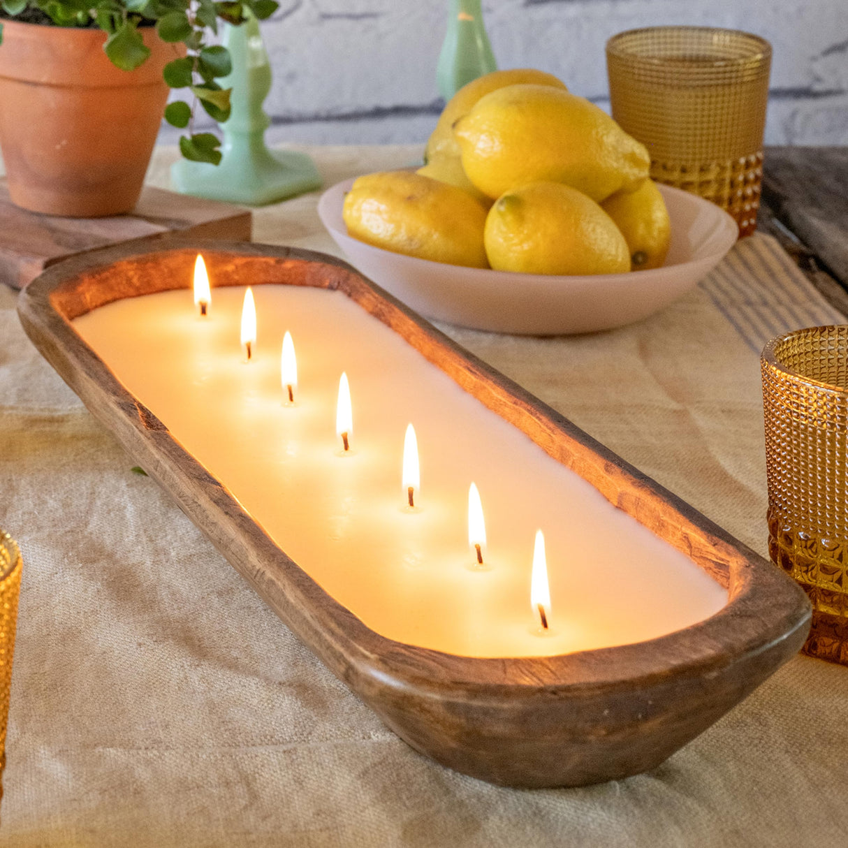 Wooden Dough Bowl Candle 20 Inch, Farmhouse Dough Bowl Candle, Table Centerpiece Wooden Dough Bowl Soy Candle, Wooden Bowl Candle Boat Wooden Candle Bowl, Bread Bowl Candle, Farmhouse Candle MAINEVENT