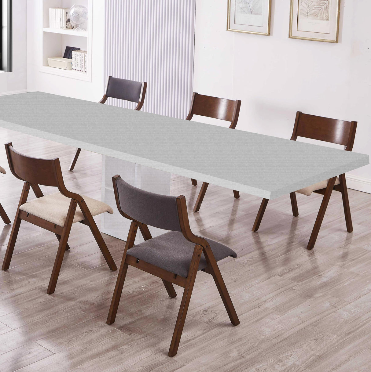 Ball & Cast Modern Folding Chairs Upholstered Kitchen Dining Chair Seating Set of 2, Walnut Ball & Cast