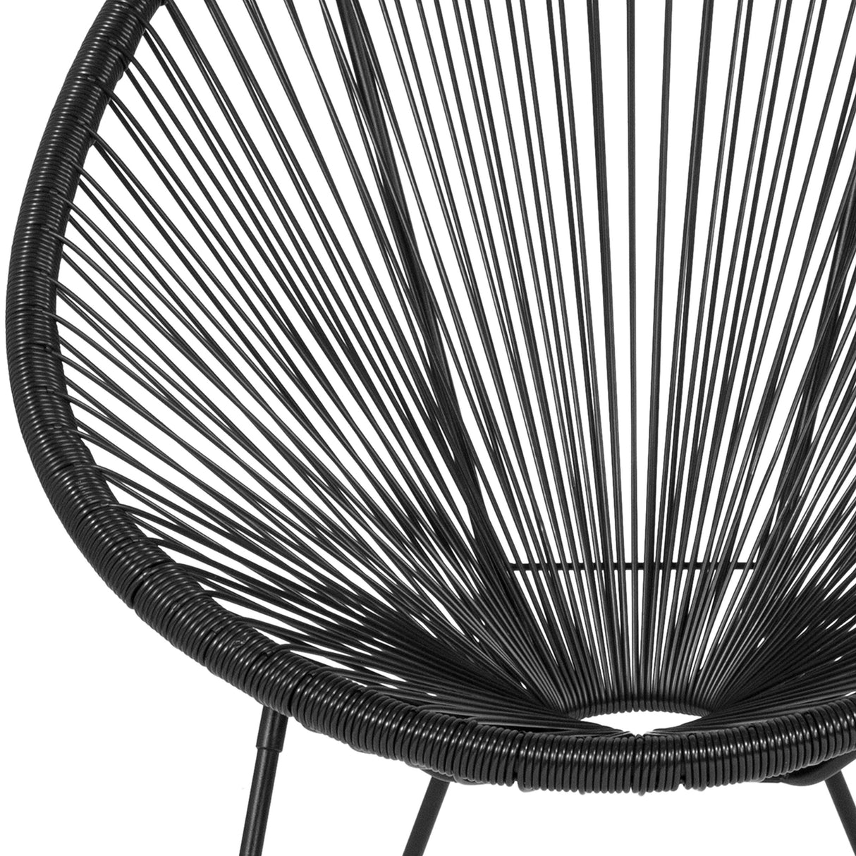 EMMA + OLIVER Black Papasan Bungee Lounge Chair EMMA + OLIVER