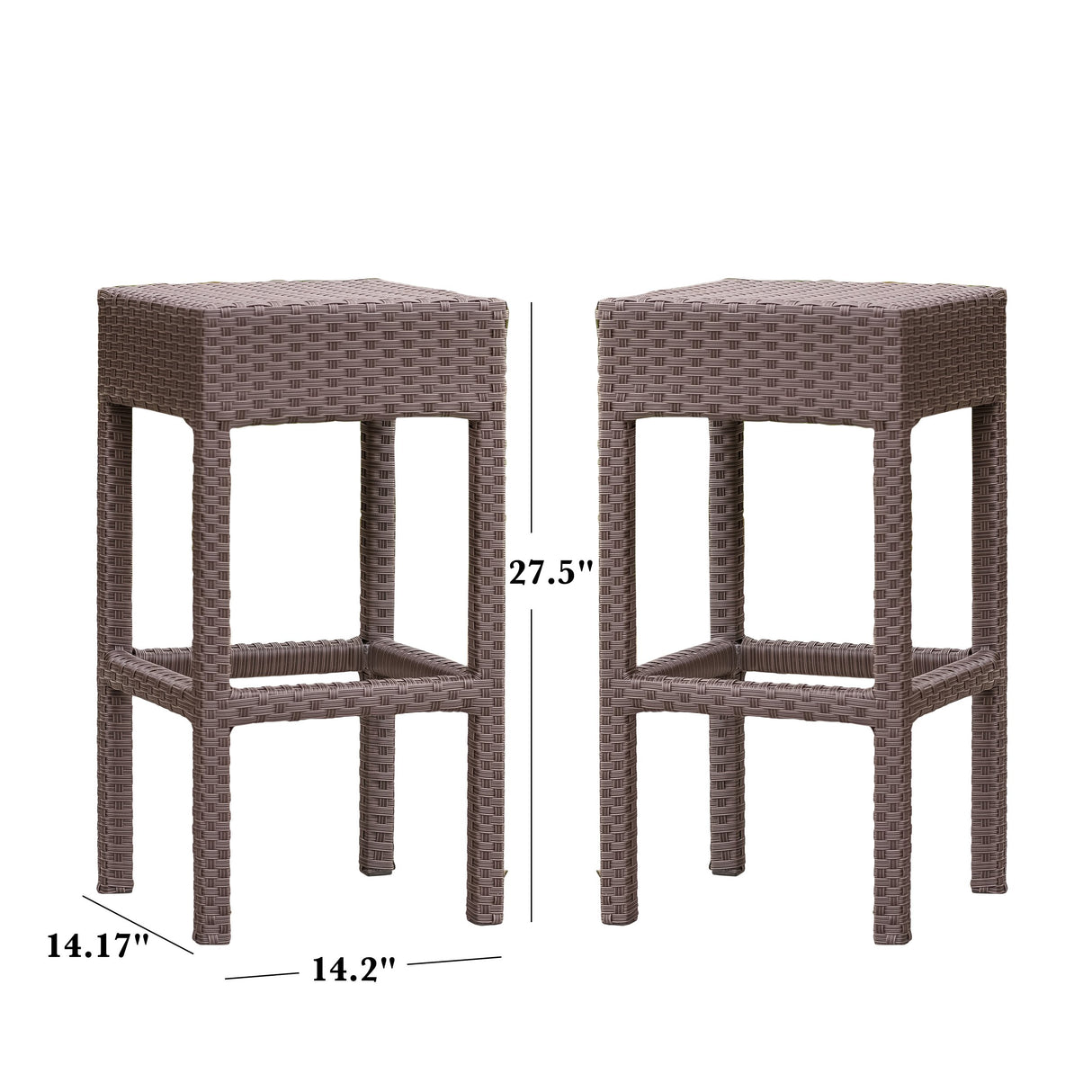Christopher Knight Home Milton Outdoor Wicker Backless Bar Stools, 2-Pcs Set, Dark Brown Christopher Knight Home