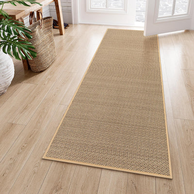 Lahome Farmhouse Carpet Runners for Hallway 6ft, 2x6 Washable Runner Rug Non Slip for Entryway Indoor, Neutral Non Shedding Kitchen Mats for Floor Entry Bathroom, Beige