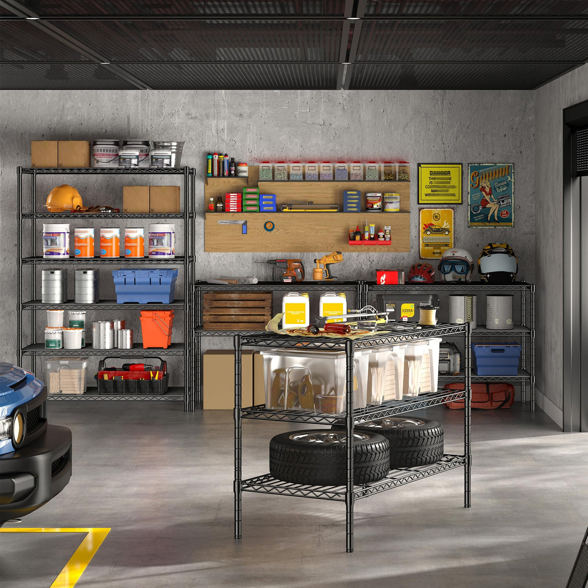 DurayLoly 6 Tier Storage Shelves 75H Adjustable Metal Shelving Rack, 1200LBS Wire Shelving Rack for Storage Unit, Metal Shelves for Pantry Shelves, Garage, Kitchen, 75" Hx 36" Wx 18" D DurayLoly