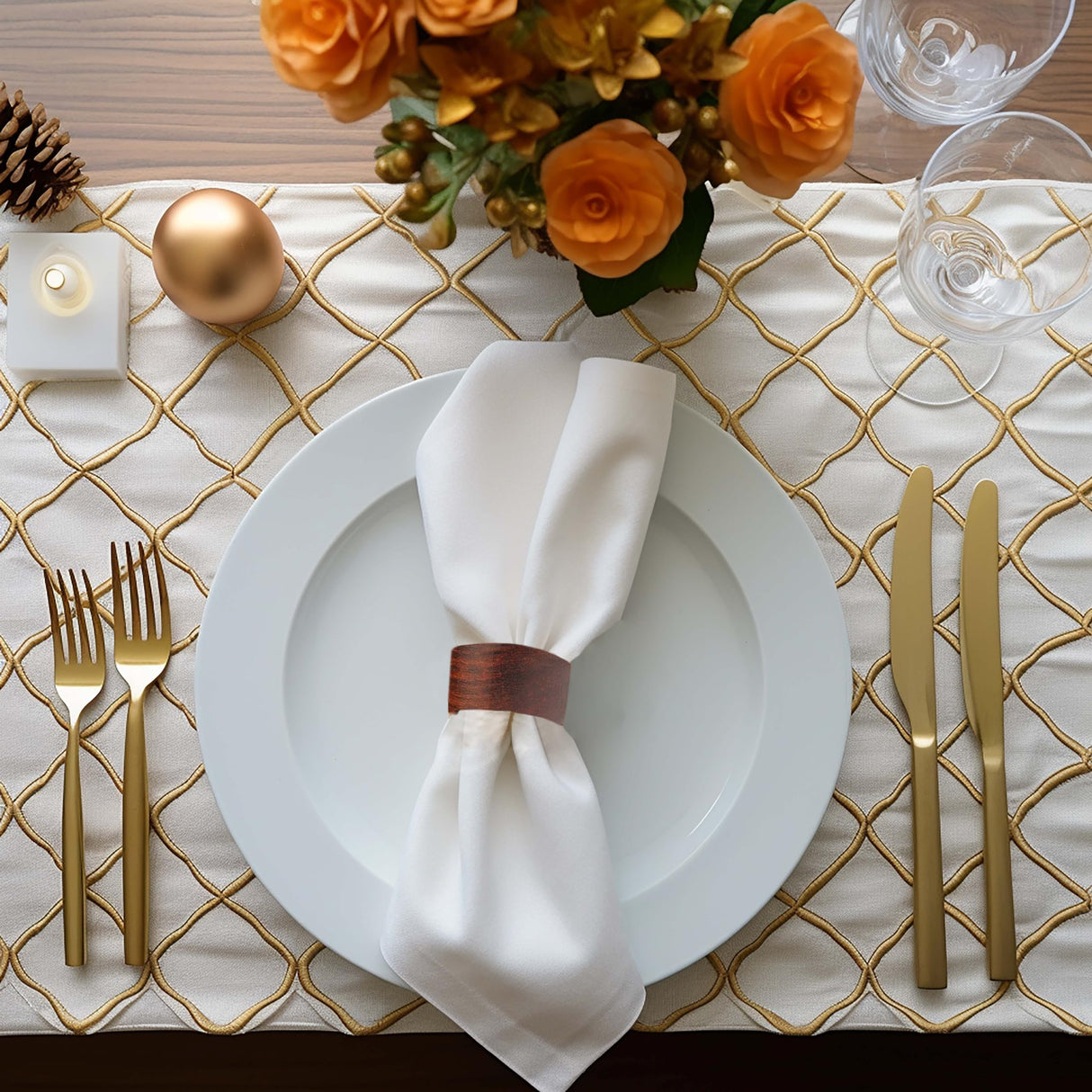 COTTON CRAFT Wood Napkin Rings - Set of 12 - Handmade Dining Table Napkin Holder - Classic Everyday Harvest Autumn Fall Thanksgiving Holiday Christmas Festive Party Gift Farmhouse Décor -Dark Natural COTTON CRAFT