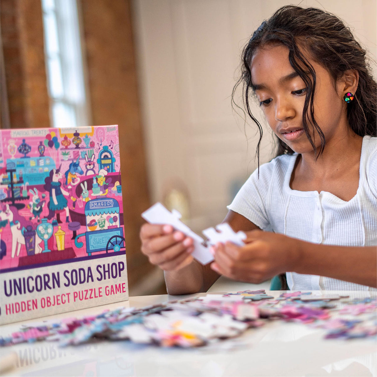 Foothill Toy Co. Children’s Jigsaw Puzzle | Unique Unicorn Art | Educational Gift for Kids 3-8, Unicorn Soda Shop - 48 Piece Foothill Toy Co.