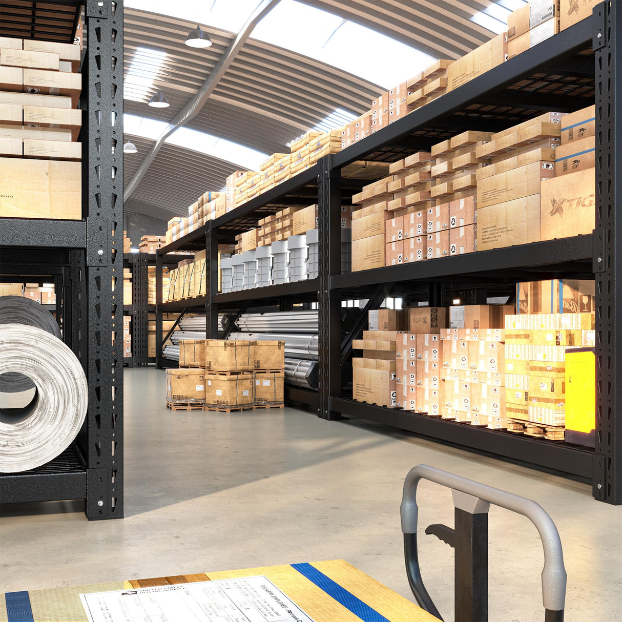 Bepatio 77" W Garage Shelving Storage Shelves, 3 Tier Metal Shelving Unit Heavy Duty for Storage, Adjustable Black Shelves for Commercial, Industrials, Garage, Basement, 77.2" W*23.7" D*66.2”H Bepatio