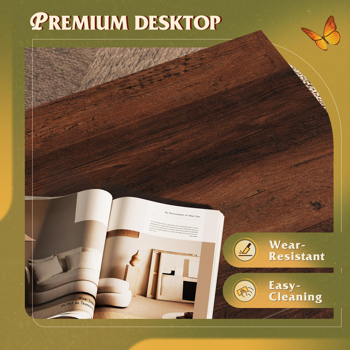 WLIVE Coffee Table, Farmhouse Coffee Table with Open Storage, 31.5" Wood Square Living Room Tables, Rustic Dining Cocktail Center Table for Living Room, Espresso WLIVE