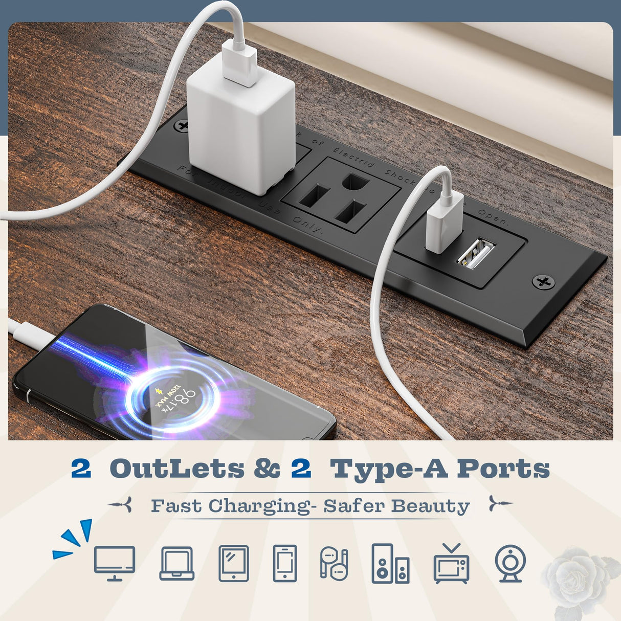 Romorgniz 10 Drawer White Dresser for Bedroom, Large Farmhouse Dresser with LED Lights & Charging Station for Bedroom Romorgniz