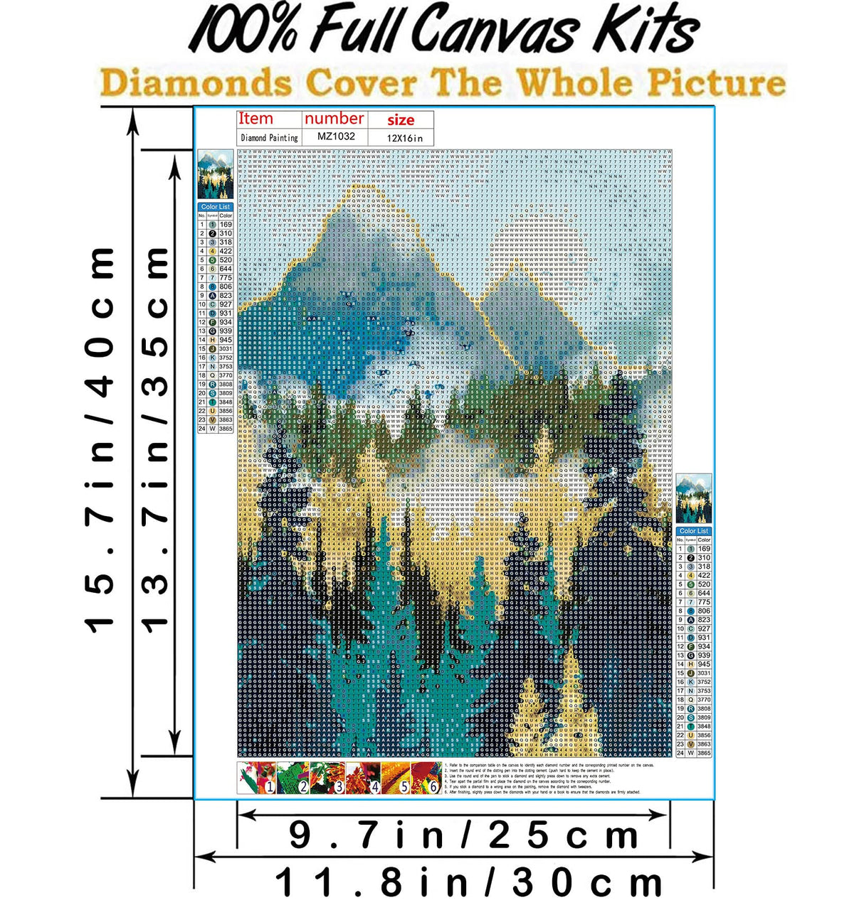 Hestarcul Mountain Diamond Art Kits,Abstract Diamond Painting Kits for Adults,Paint with Diamonds Round for Gift,Wall Decor(12x16) (Mountain) Hestarcul