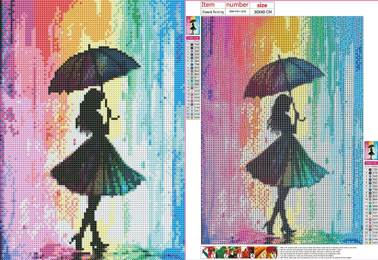 Naykow Rainbow Silhouette Diamond Painting Kits for Adults Full Drill 5D Diamond Art Kits DIY Diamond Painting by Number for Home Wall Decor 12 x 16 inches Naykow
