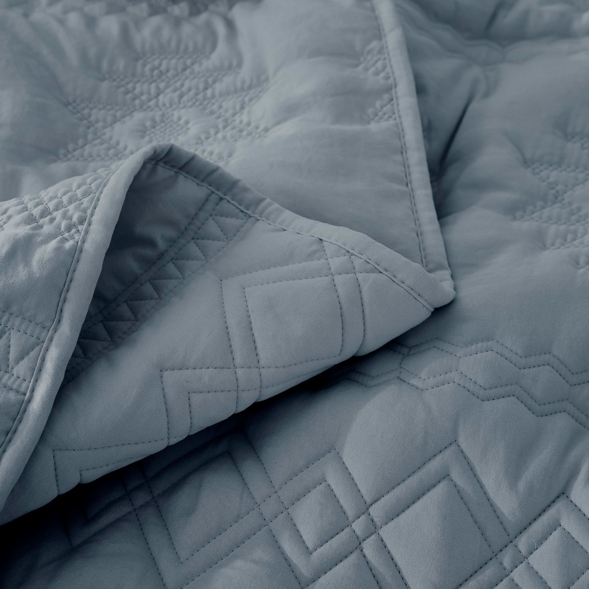 WDCOZY Boho Blue Grey Quilt King Size Bedding Sets with 2 Pillow Shams, Farmhouse Lightweight Soft Bedspread Coverlet for All Season, 3 Pieces, 104x90 inches WDCOZY