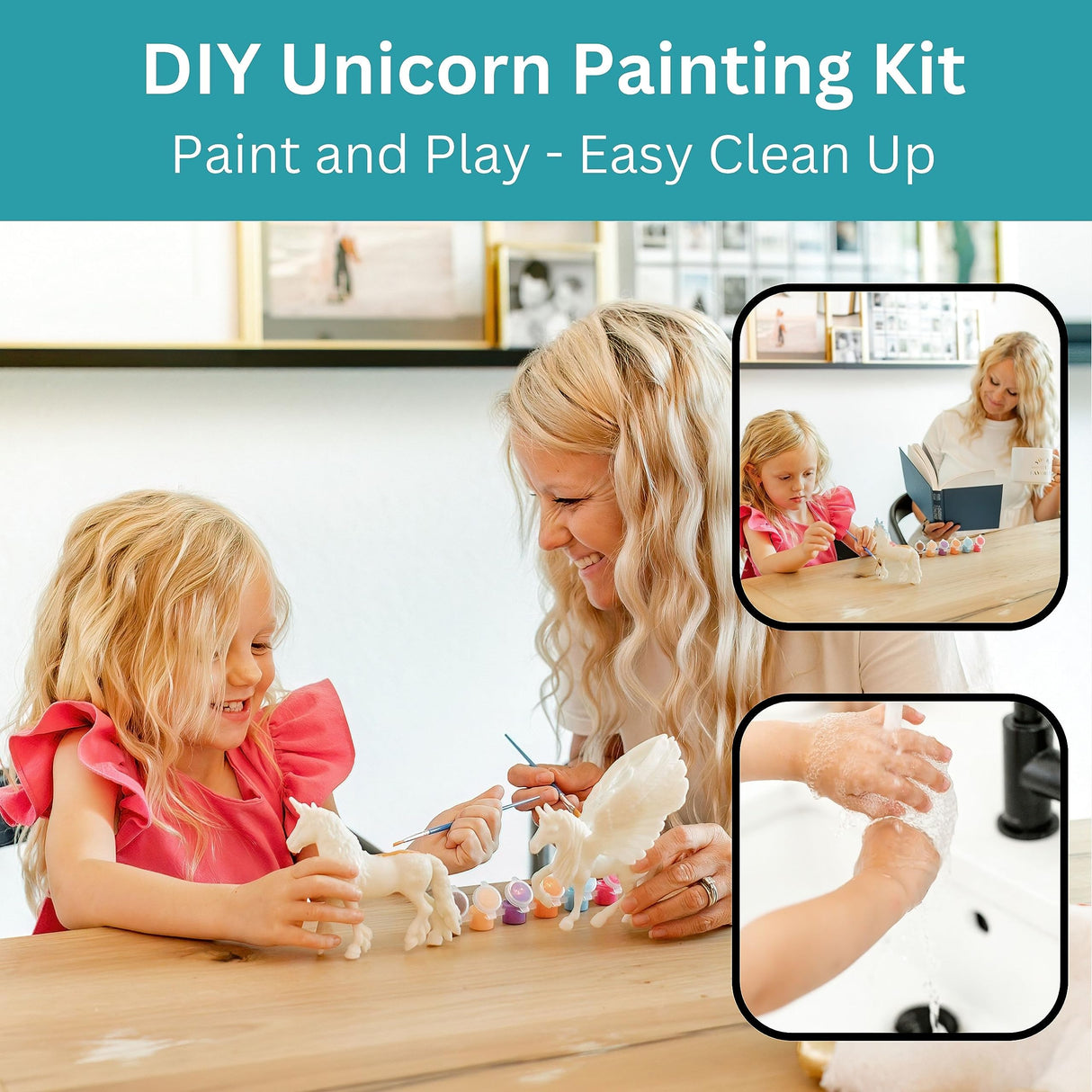 Unicorn Painting Kit for Girls - STEM Certified Unicorn Craft for Girls Ages 4-6 & up- Paint Your Own Arts and Crafts Includes 2 DIY Headbands & 8 Kids Painting Crafts for Fun Screen-Free Play COASTLINE CRAFT