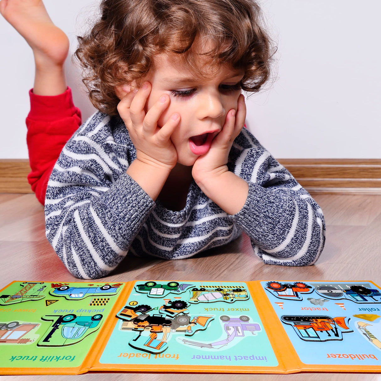 Magnetic Puzzles for Kids Ages 1-3, Travel Toddler Puzzles Ages 2-4 Year, Excavator Refrigerator Magnet for Kids Learning Gift for Road Trip QimuMku