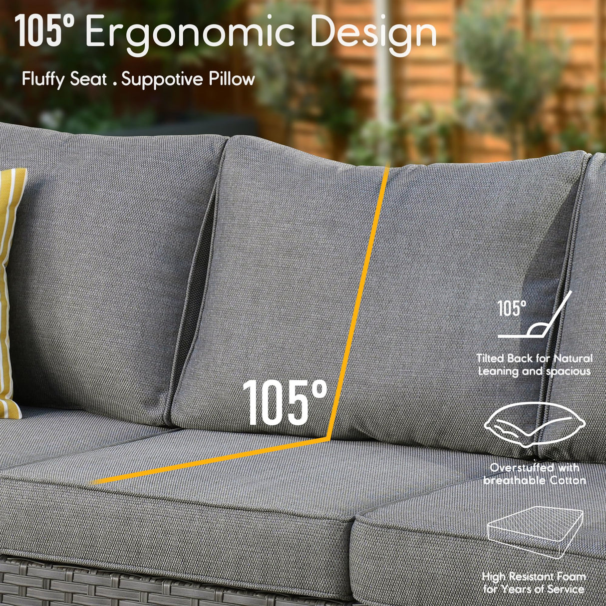 HOOOWOOO 13 Piece Patio Sectional Furniture Set with Fire Pit Table,Modern Wicker Outdoor Conversation Sofa Sets,All Weather Modular L Shaped Outside Couch Swivel Chair Set(Charcoal Grey) HOOOWOOO