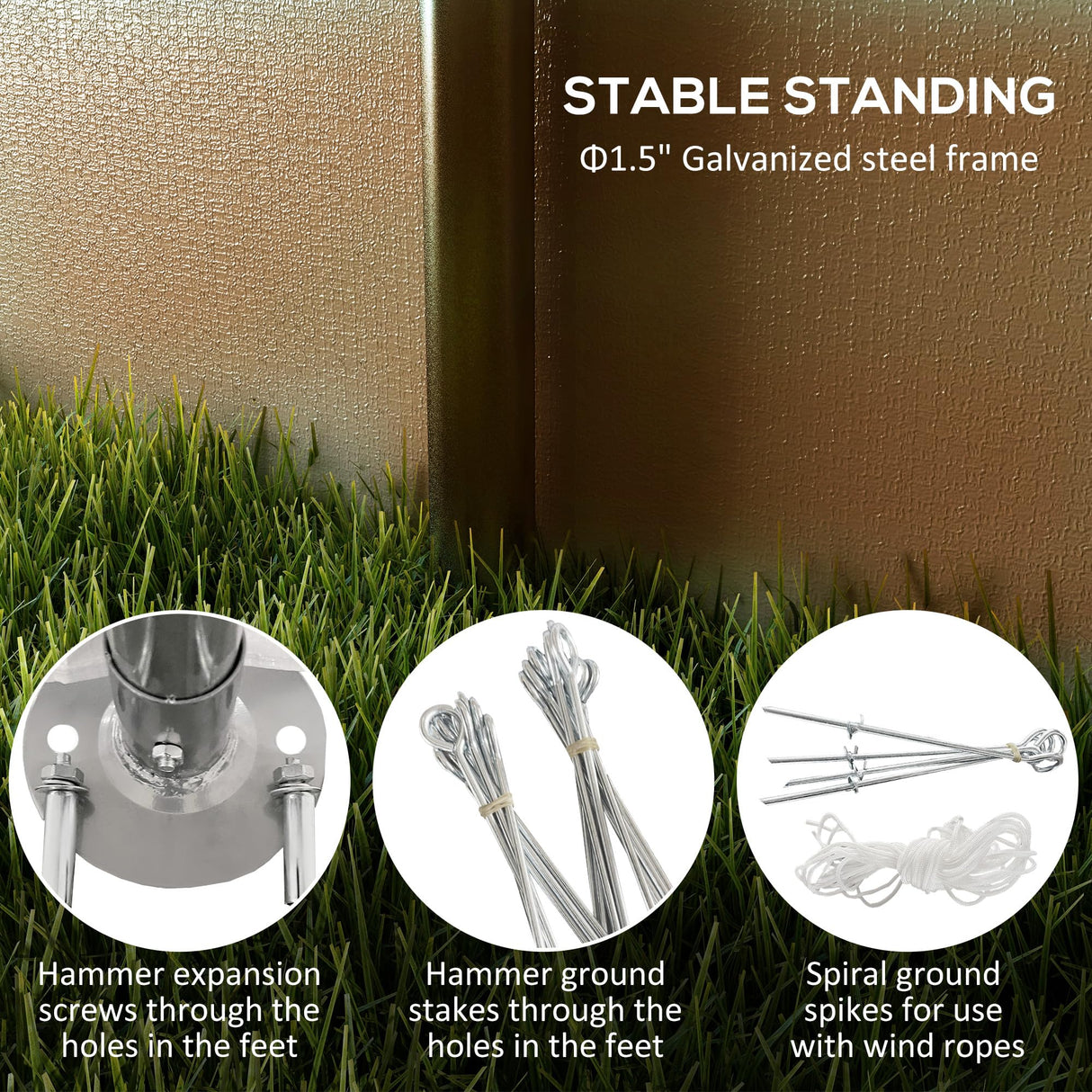 Outsunny Carport 10' x 20' Portable Garage, Heavy Duty Car Port Canopy with 2 Roll-up Doors & 4 Ventilated Windows for Car, Truck, Boat, Garden Tools, Tan Outsunny