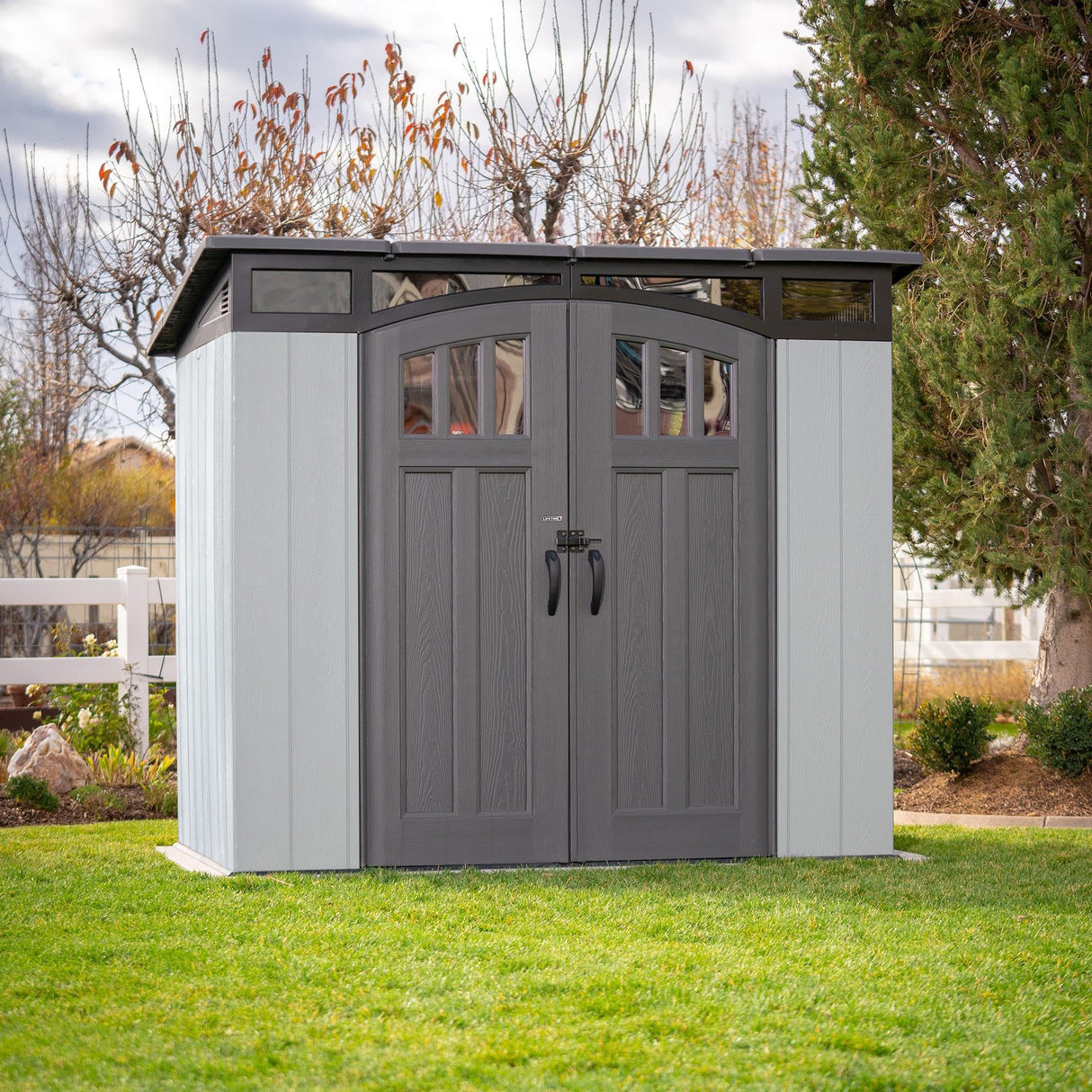 Lifetime Modern Outdoor Storage Shed, 8 x 5 Foot, Gray Lifetime