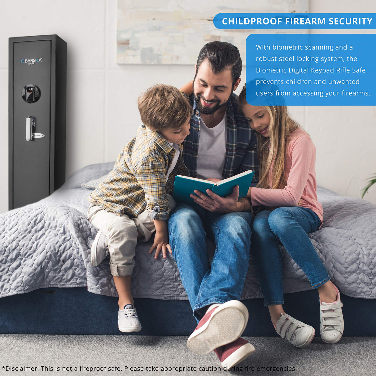 Barska Quick and Easy Dual Access Digital Biometric Fingerprint & Keypad Code Rifle Firearm and Long Gun Safe for Home - 11 Position BARSKA