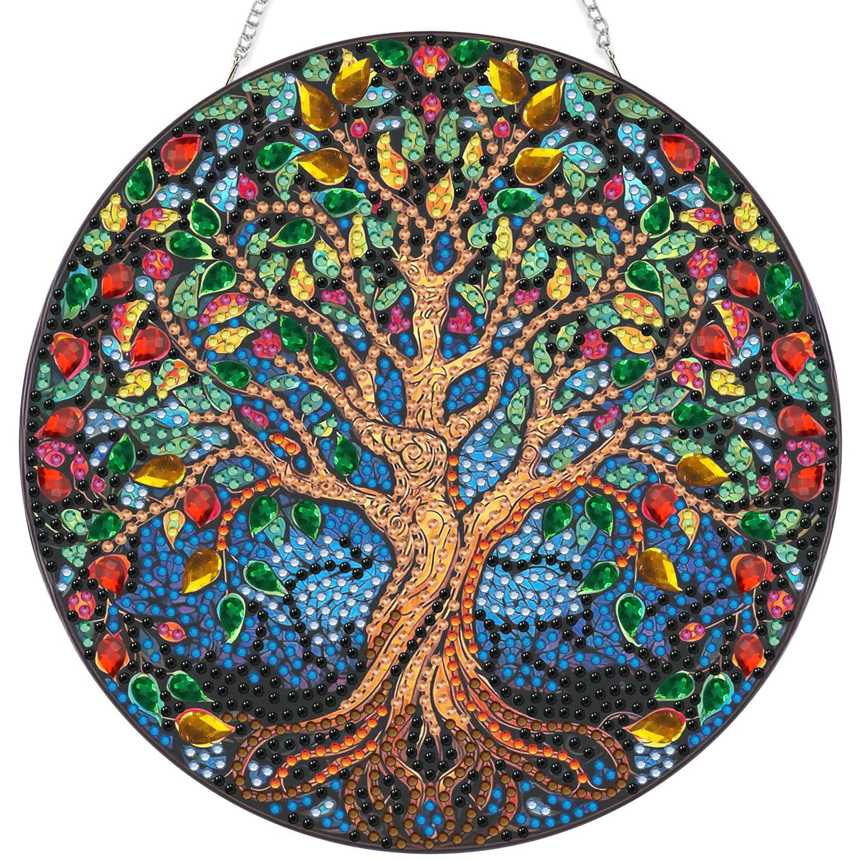 SKRYUIE Hanging Diamond Art Kits for Adults Tree, DIY Window Pendant Diamond Painting Kit Sun Catcher, Special Shaped Crystal Acrylic Double Sided, Porch Outdoor Garden Ornament 7.64 x 7.64 Inch SKRYUIE