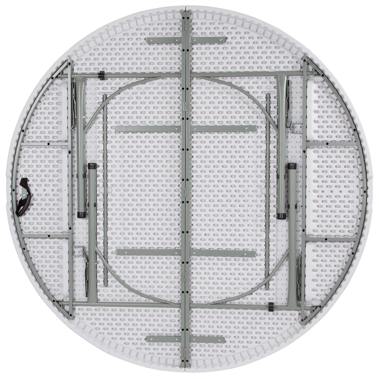 Flash Furniture Stonewall 6' Round Plastic Folding Event Table with Carrying Handle, Bi-Fold Portable Banquet Table for Indoor/Outdoor Events, White Flash Furniture