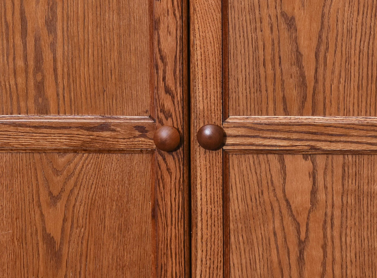 Traditional 72" Wood Storage Cabinet with 5-Shelves in Dry Oak Concepts In Wood