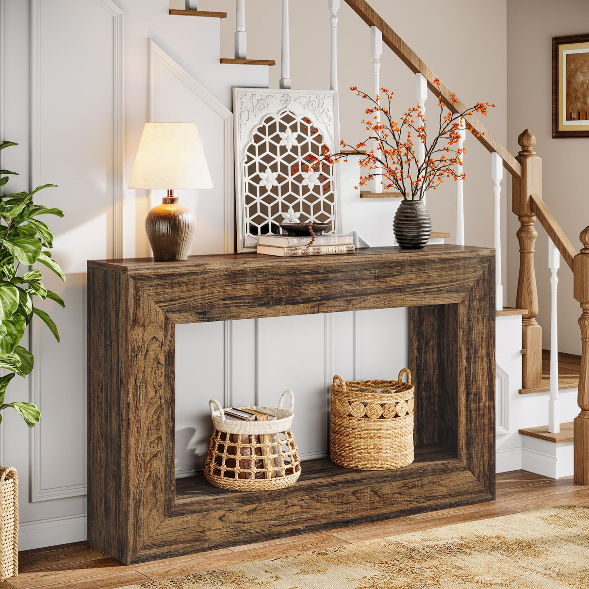 Celaform Console Tables for Entryway, 47.2 Inch Long Sofa Table with Storage, Farmhouse Wood Style Entry Table Behind Couch Table for Living Room, Entrance, Hallway Celaform