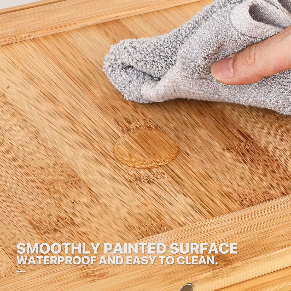 MoNiBloom 55" Curio Display Cabinet with Doors, 4-Tier Bamboo Showcase Storage Cabinet Shelf Collectibles Toy Display Case for Living Room, Natural MoNiBloom