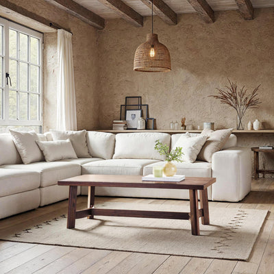 Walker Edison Colt Modern Farmhouse Solid Wood Rectangular Coffee Table, 48 Inch, Espresso