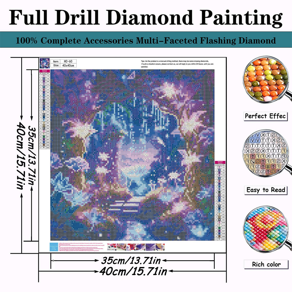 AREOPNMG 5D Flowers Diamond Painting Kits for Adults Beginners,DIY Forest Landscape Diamond Art,Full Round Drill Diamond Dot Gem Art Kits, Home Wall Decor 16x16 Inch AREOPNMG