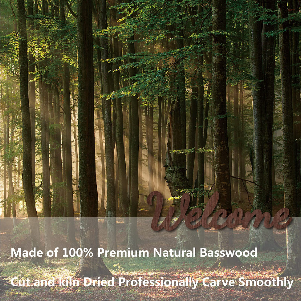 CREATCABIN Cutout Welcome Sign Wooden Wall Art Decor Wood Word Sculpture Signs Rustic Farmhouse For Housewarming Home Front Door Entryway Wall Decoration, Brown, 11.9 x 3.2inch CREATCABIN